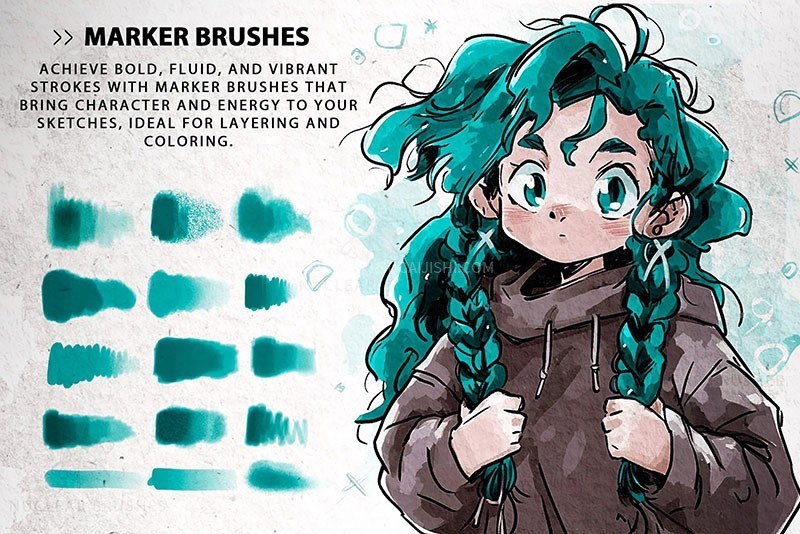 Procreate速涂草图手绘笔刷